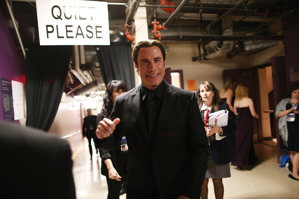 John Travolta backstage at the 2013 Oscars.
John Travolta backstage at the 2013 Oscars.