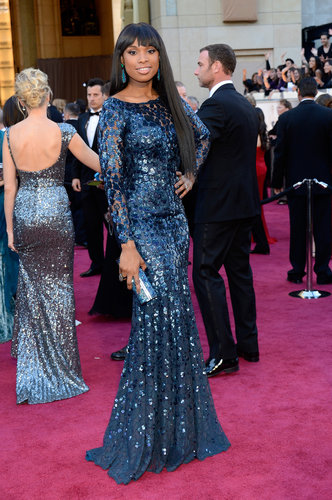 Jennifer Hudson on the red carpet at the Oscars 2013.
Jennifer Hudson on the red carpet at the Oscars 2013.