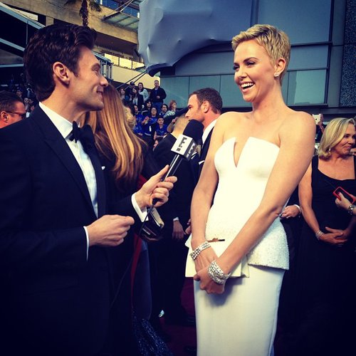 Charlize Theron glowed while talking to Ryan Seacrest on the red carpet.
Source: Instagram user ryanseacrest
Charlize Theron glowed while talking to Ryan Seacrest on the red carpet.
Source: Instagram user ryanseacrest