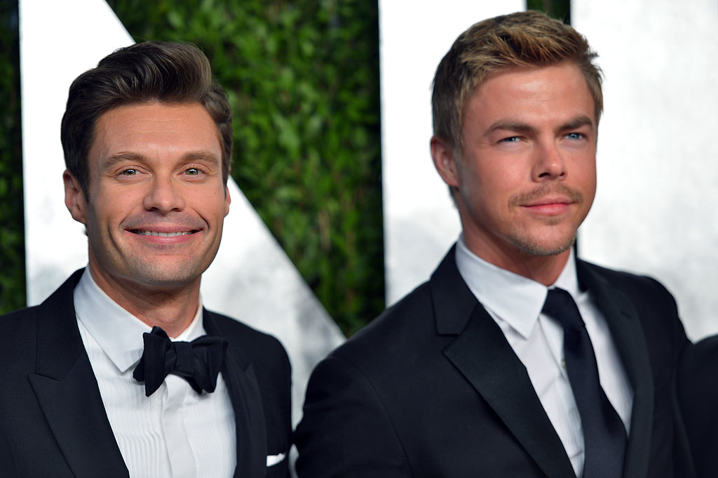 Ryan Seacrest and Derek Hough arrived at the Vanity Fair Oscar party on Sunday night.
Ryan Seacrest and Derek Hough arrived at the Vanity Fair Oscar party on Sunday night.