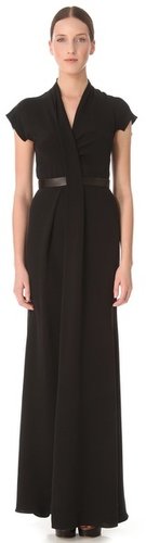 Derek lam Leather Band Silk Gown
