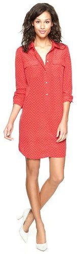 Modal pocket zigzag shirtdress