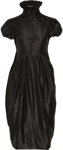 Alexander McQueen Pleated silk-taffeta dress
