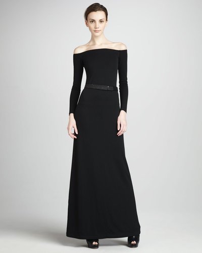Halston Heritage Off-The-Shoulder Gown
