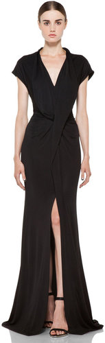 GIVENCHY Viscose Gown with Slit in Black