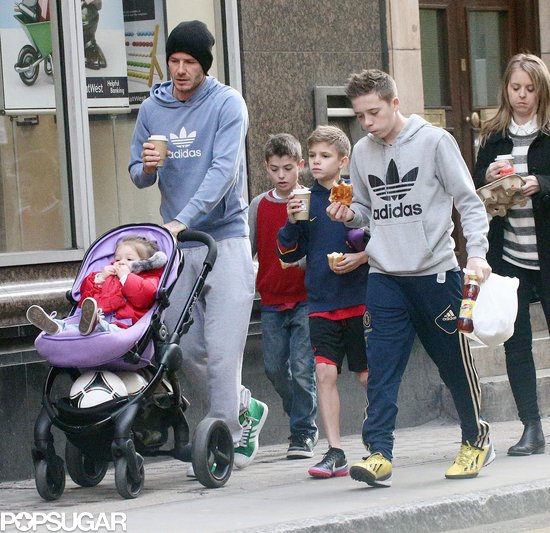 David Beckham walked with his kids, Brooklyn, Cruz, Romeo, and Harper, in London.
David Beckham walked with his kids, Brooklyn, Cruz, Romeo, and Harper, in London.