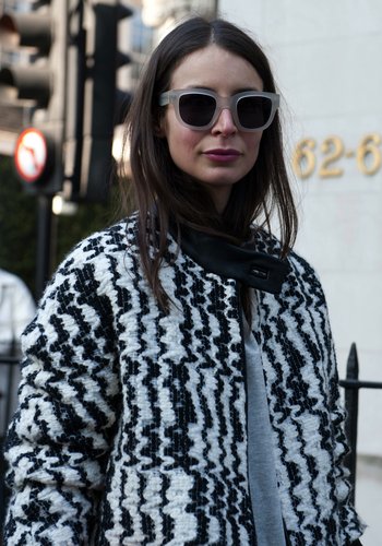 Statement sunglasses finished off this graphic street-style look.
Statement sunglasses finished off this graphic street-style look.