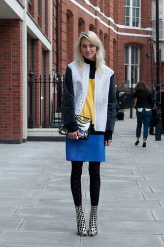 A mix and match of perforated separates gave this look a futuristic feel.
A mix and match of perforated separates gave this look a futuristic feel.