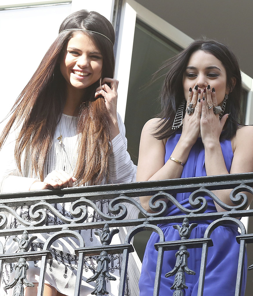 Selena donned a bohemian headband and a white Thomas Wylde dress, while Vanessa piled on the jewels.
Selena donned a bohemian headband and a white Thomas Wylde dress, while Vanessa piled on the jewels.