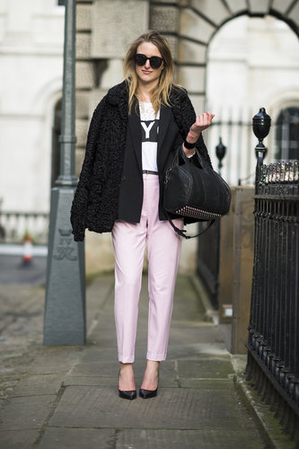 We love the sweet feel that pastel pants added to a black fur and studded Alexander Wang bag.
Source: Le 21ème | Adam Katz Sinding
We love the sweet feel that pastel pants added to a black fur and studded Alexander Wang bag.
Source: Le 21ème | Adam Katz Sinding