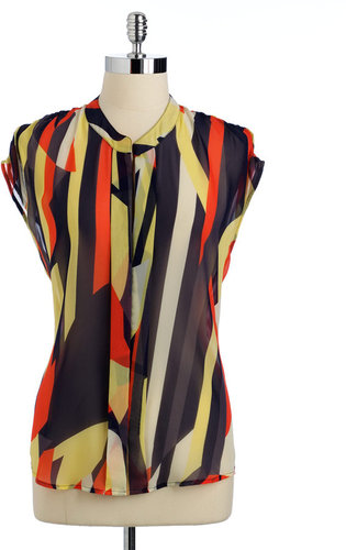 COLLECTIVE CONCEPTS Sheer Printed Blouse
