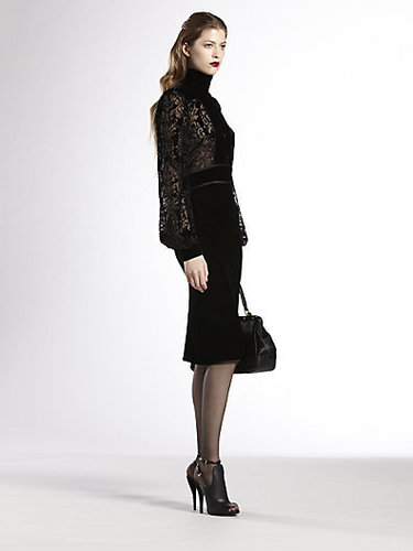 Gucci Sheer-Yoke Velvet Dress