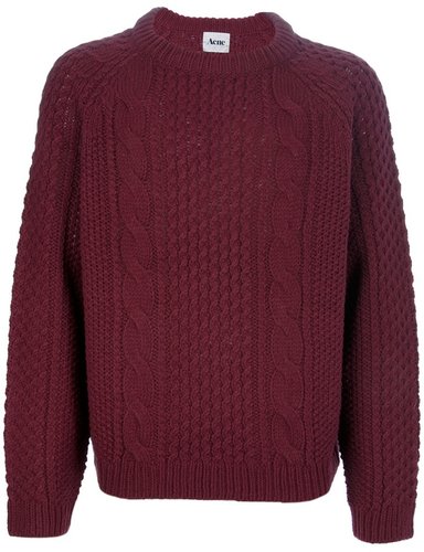 Requested Look: Oxblood Cable Knit Sweater