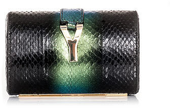 Yves Saint Laurent Degradé snakeskin clutch