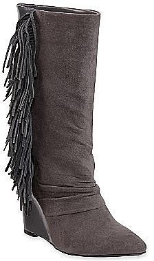 Cosmopolitan Eve Suede Wedge Boots with Fringe