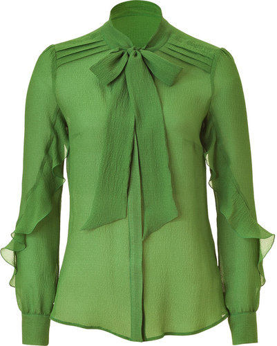 Etro Green Sheer Silk Top