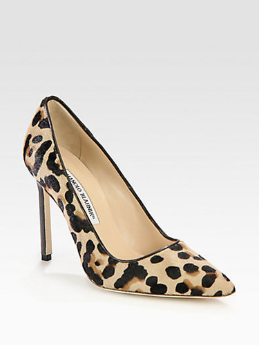 Manolo Blahnik BB Leopard-Print Pony Hair Pumps