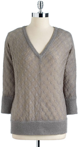 DKNY JEANS Sheer V-Neck Tunic Top