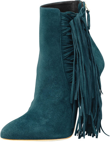 Brian Atwood Pipi Suede Fringe Ankle Boot