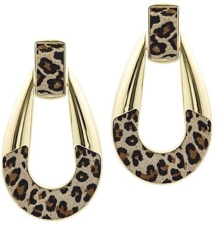 Glamour Earrings with Leopard Print Suede