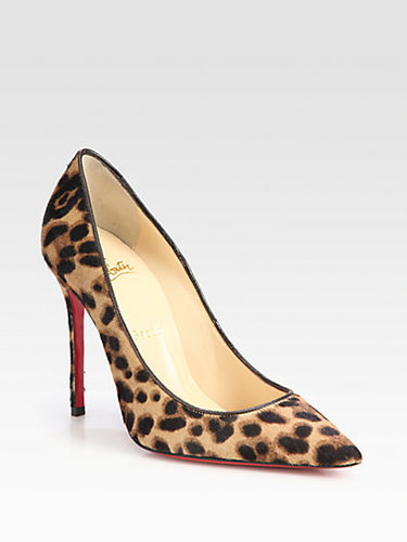 Christian Louboutin Decollete Leopard-Print Pony Hair Pumps