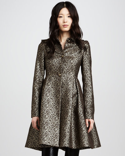 Alice + Olivia Connie Metallic Flounce Coat