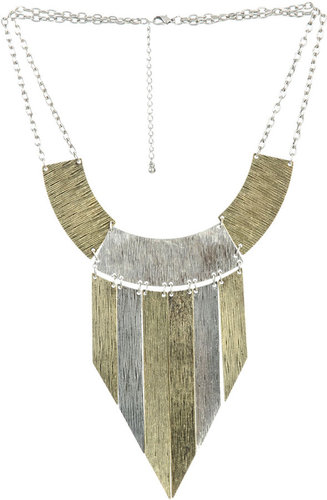 Textured Metal Statement Necklace