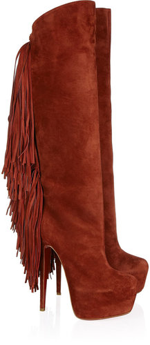 Christian Louboutin Interlopa 165 fringed suede knee boots