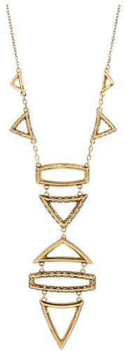 House of Harlow 1960 - Geometric Drop Necklace with Pave (14K Yellow Gold Plated) - Jewelry