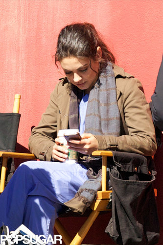 Mila Kunis took a coffee break and checked her phone while filming The Angriest Man in Brooklyn on Wednesday in LA.
Mila Kunis took a coffee break and checked her phone while filming The Angriest Man in Brooklyn on Wednesday in LA.