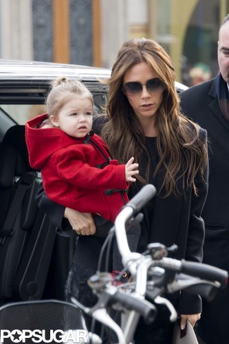 Victoria Beckham carried Harper Beckham in Paris.
Victoria Beckham carried Harper Beckham in Paris.