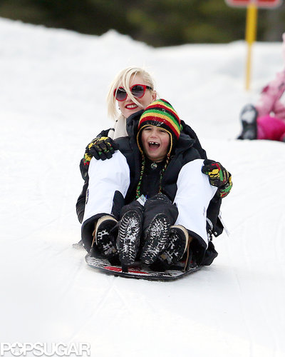 Gwen Stefani and her son Kingston went sledding together.
Gwen Stefani and her son Kingston went sledding together.