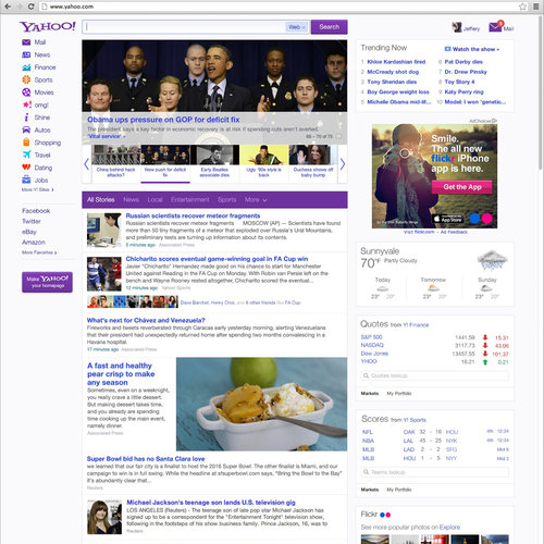New Yahoo Homepage