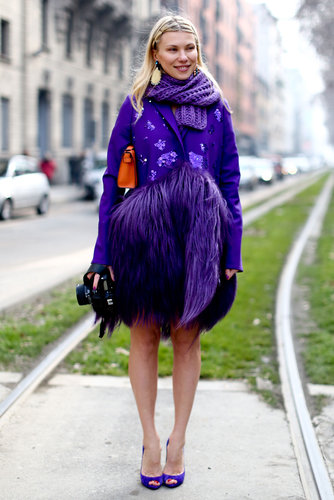 Between the feather trim and bold purple hue this kind of coat was made for Fashion Week.
Between the feather trim and bold purple hue this kind of coat was made for Fashion Week.