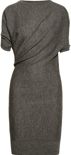 Lanvin Draped alpaca and wool-blend dress