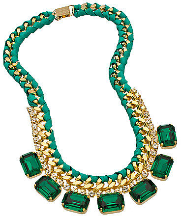 Sara Designs Teal Green Crystal Necklace
