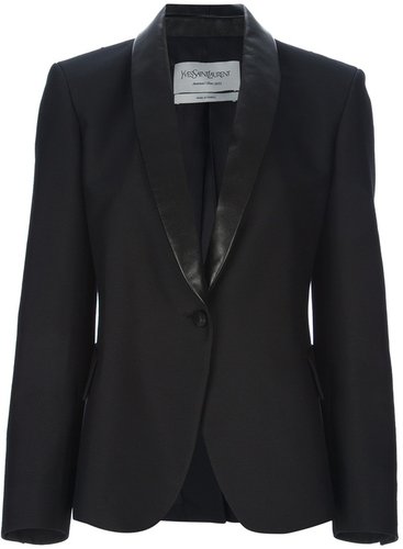 Yves Saint Laurent leather lapel blazer
