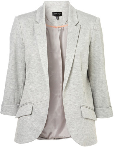 Ponte Rolled Sleeve Blazer