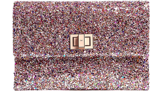 Anya Hindmarch Metallic Glitter And Leather Valorie Clutch