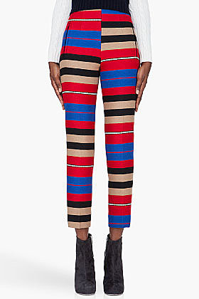CARVEN Red Striped slim Pants