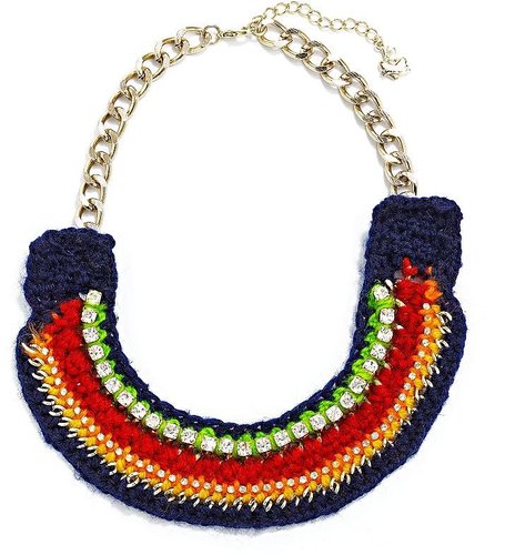 Princess vera wang two tone simulated crystal bib necklace