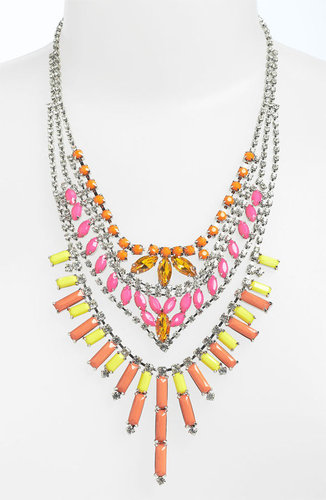 BP. Neon Rhinestone Statement Necklace