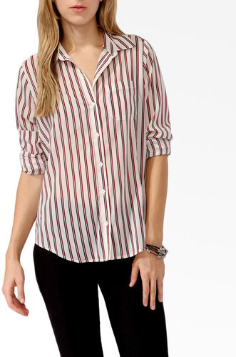 FOREVER 21 Vertical Striped Shirt