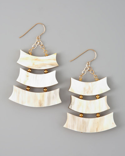 Nest Triple-Row Light Horn Earrings