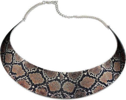 Style&co. Necklace, Silver Tone Snakeskin Collar Necklace