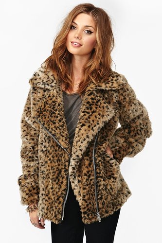 Donna Leopard Moto Coat