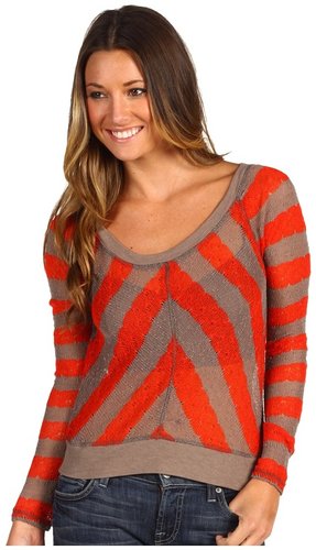 Free People - Robin's Egg Pullover (Strawberry Combo) - Apparel