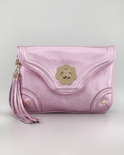 Eric Javits Metallic Mini Clutch Bag, Rose