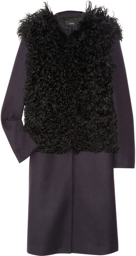 Joseph Dallas shearling and wool-blend felt coat