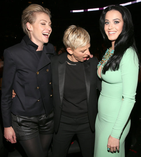 Ellen DeGeneres got an eyeful of Katy Perry's outfit at the Grammy Awards.
Ellen DeGeneres got an eyeful of Katy Perry's outfit at the Grammy Awards.